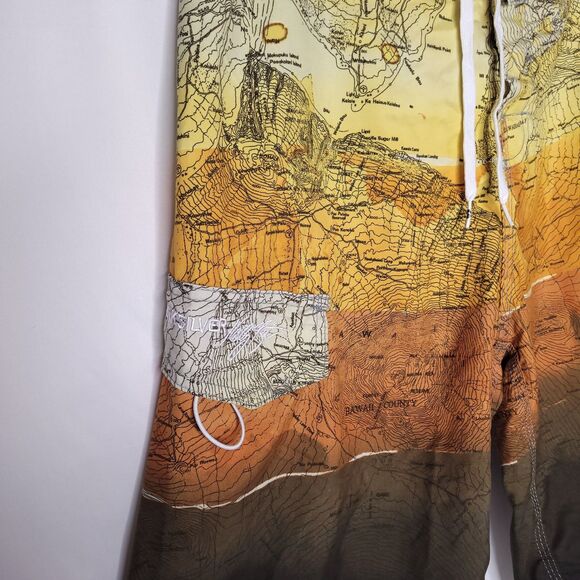 Quicksilver Board Shorts Mens 34 Topography Hawaii - Picture 3 of 5